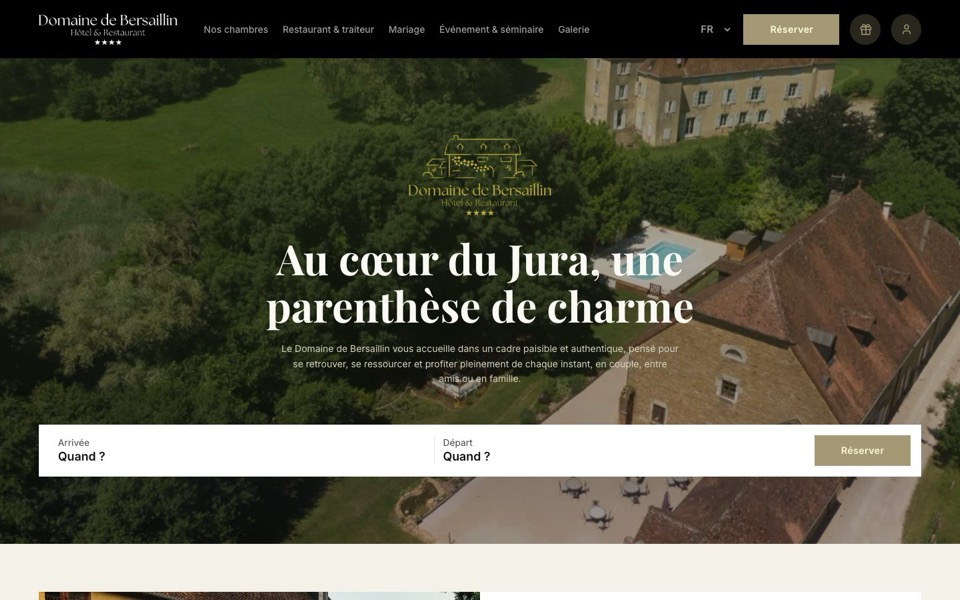 Website van Domaine de Bersaillin