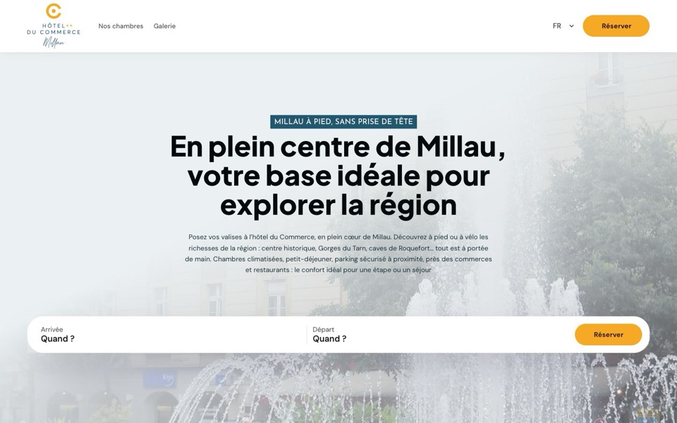 Website van Hôtel du Commerce