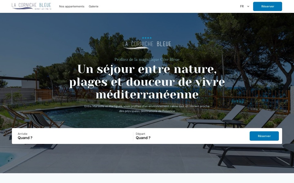 Website van La Corniche Bleue