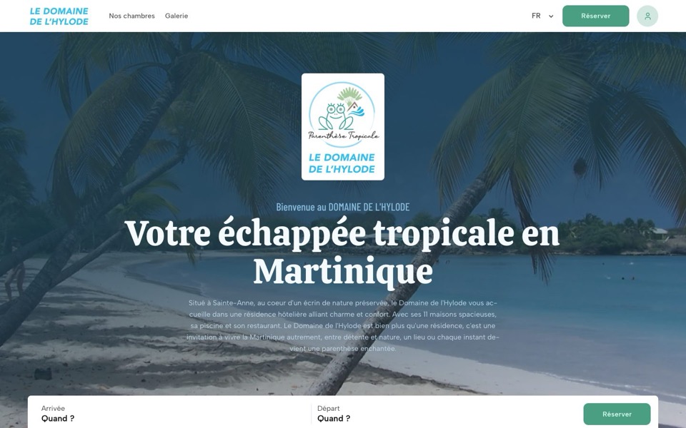 Website van Le Domaine de l’Hylode