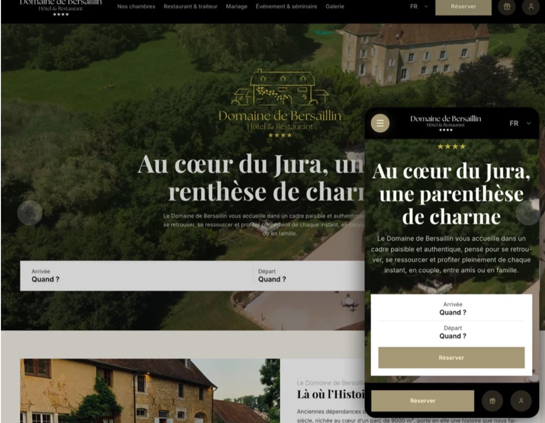 Gepubliceerde website, op desktop en mobiel